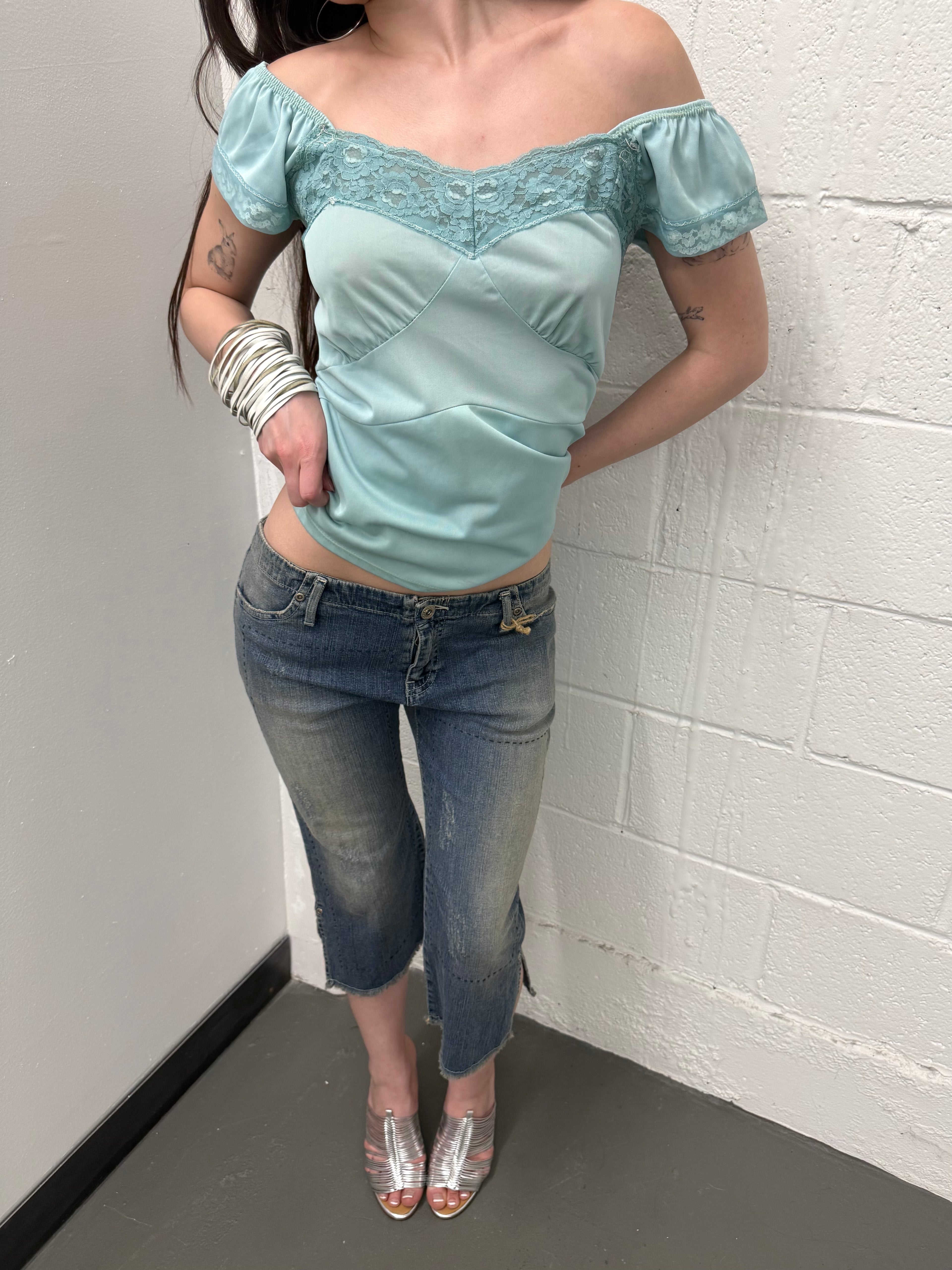 Vintage denim capris