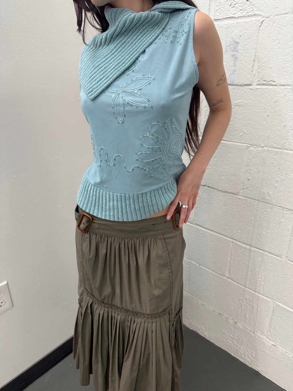Vintage mock neck top