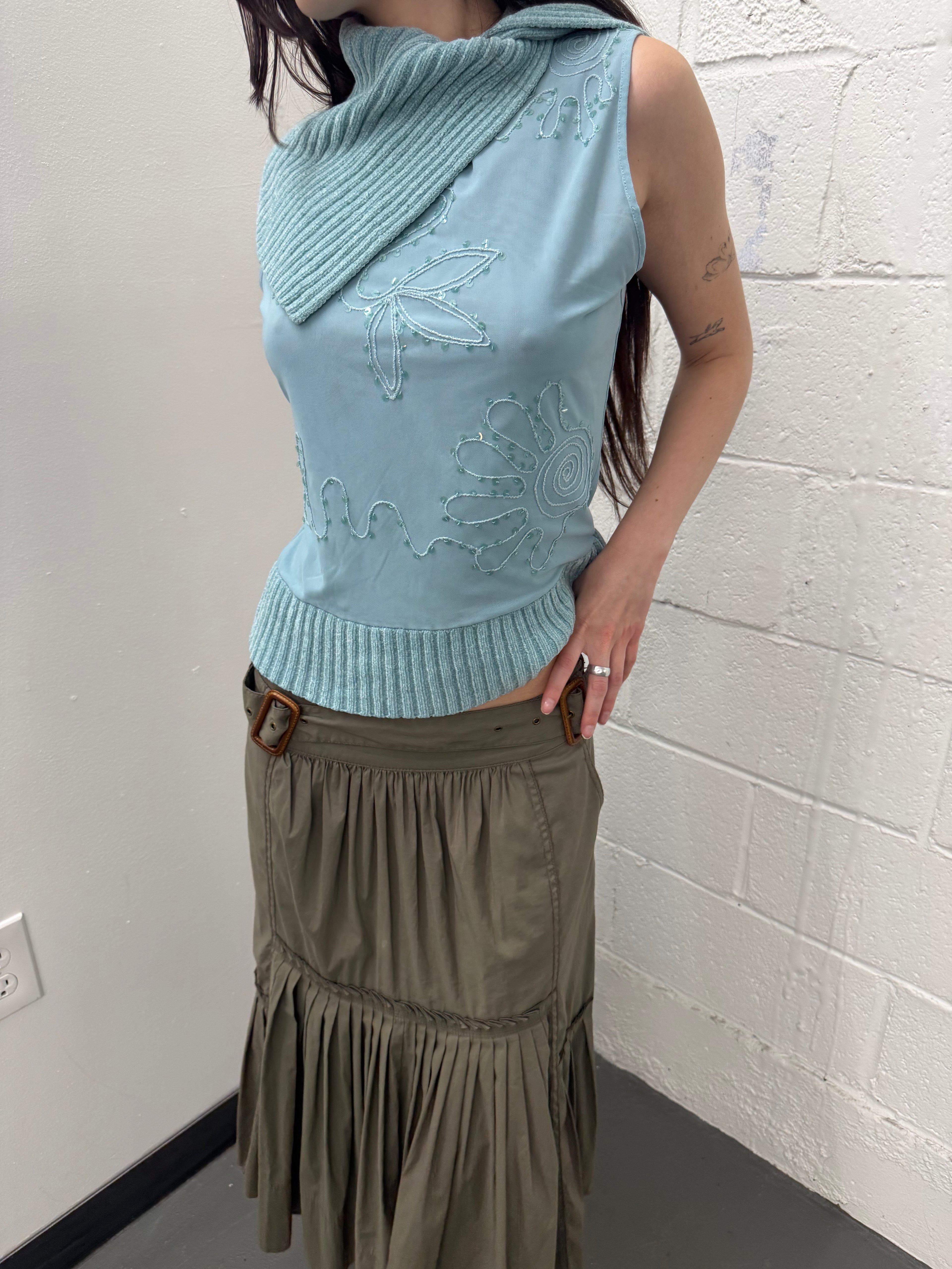 Vintage mock neck top