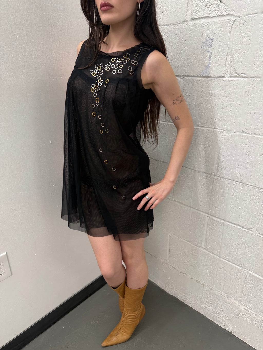 Vintage mesh baby doll dress
