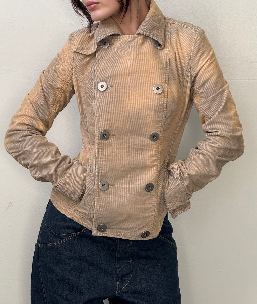 Diesel double breasted corduroy jacket