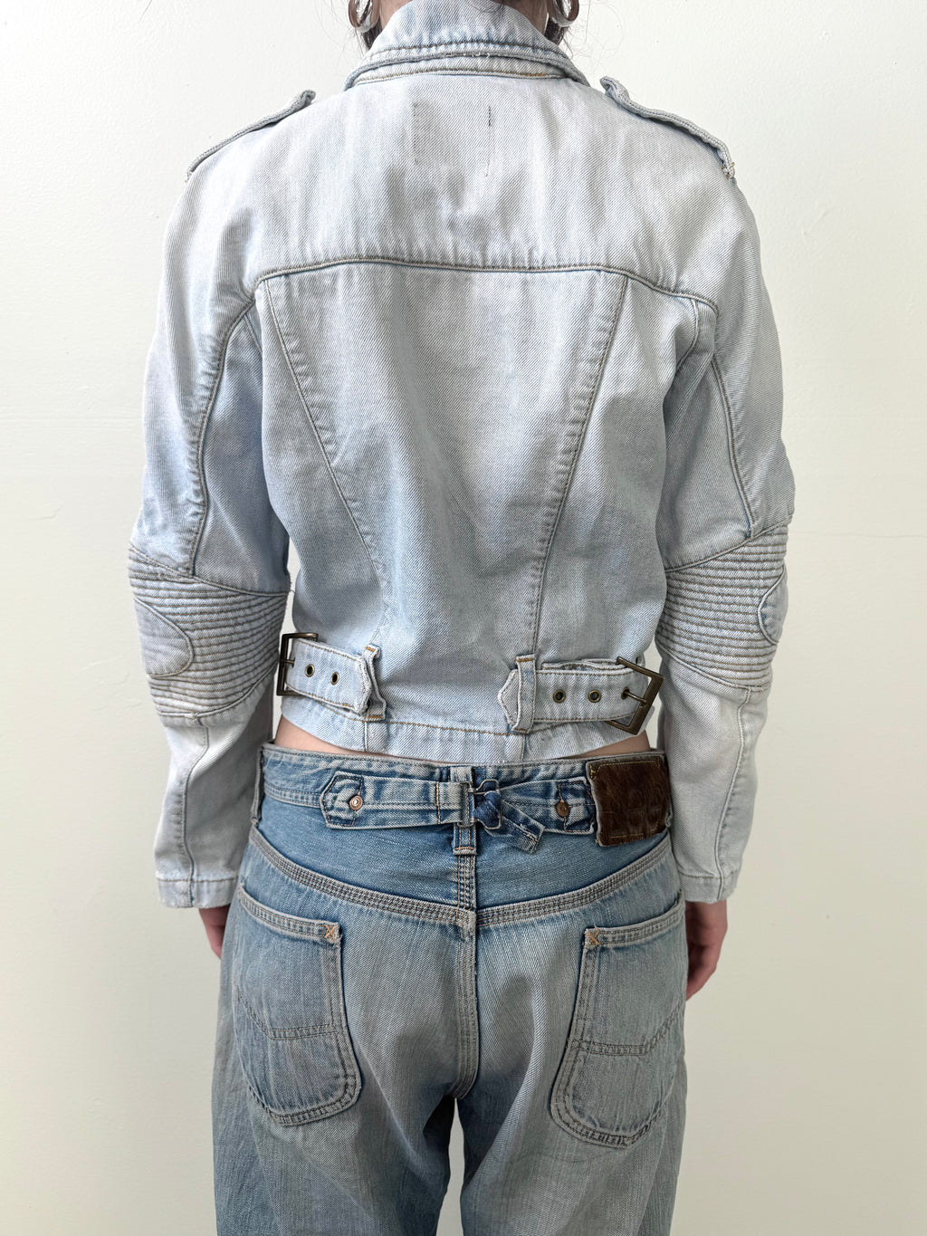 Alexander Mcqueen denim moto jacket