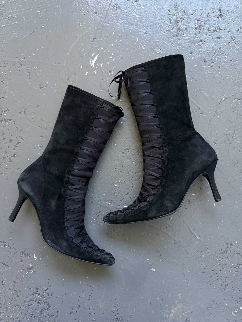 Vintage lace detail boots