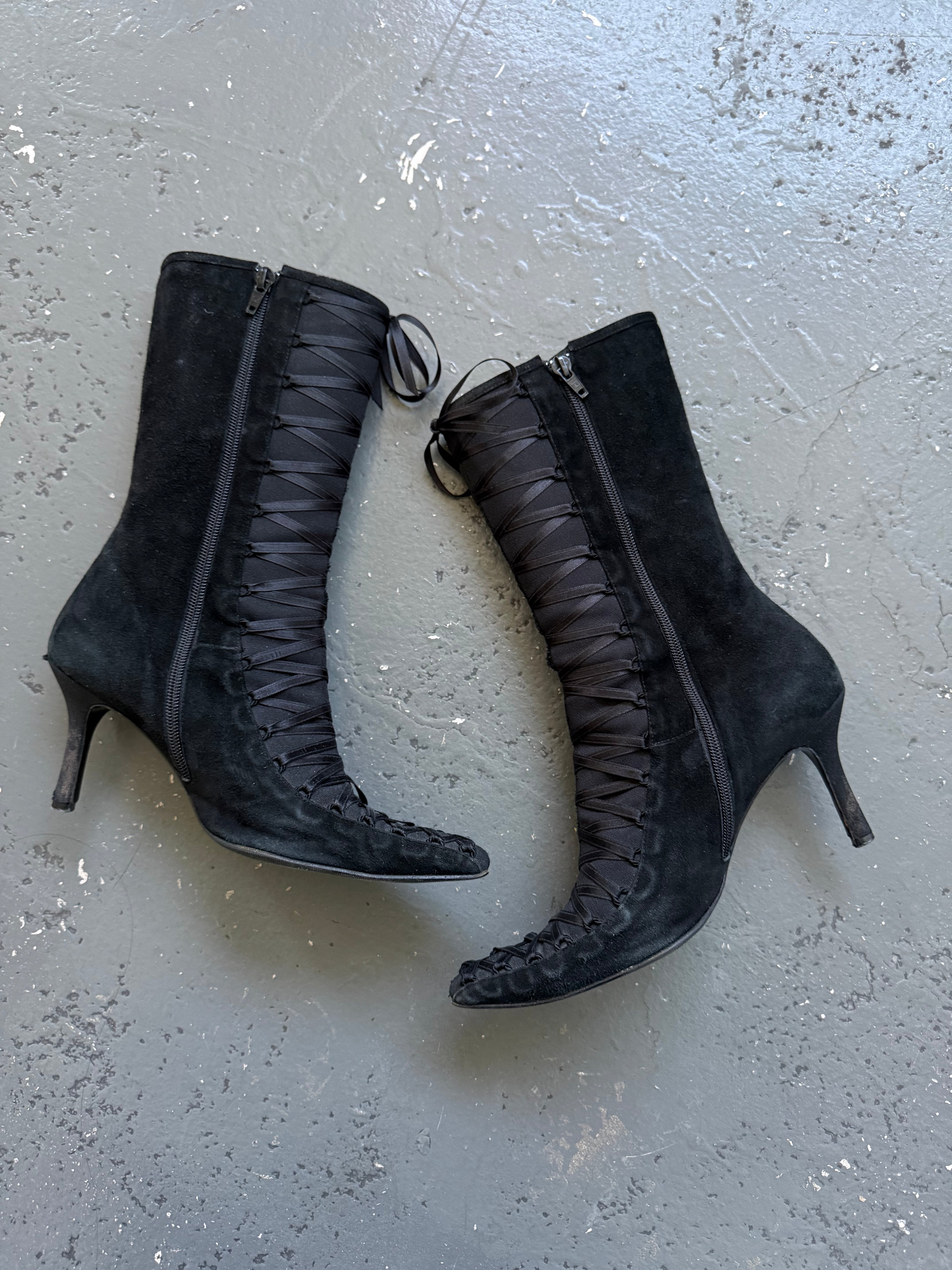 Vintage lace detail boots