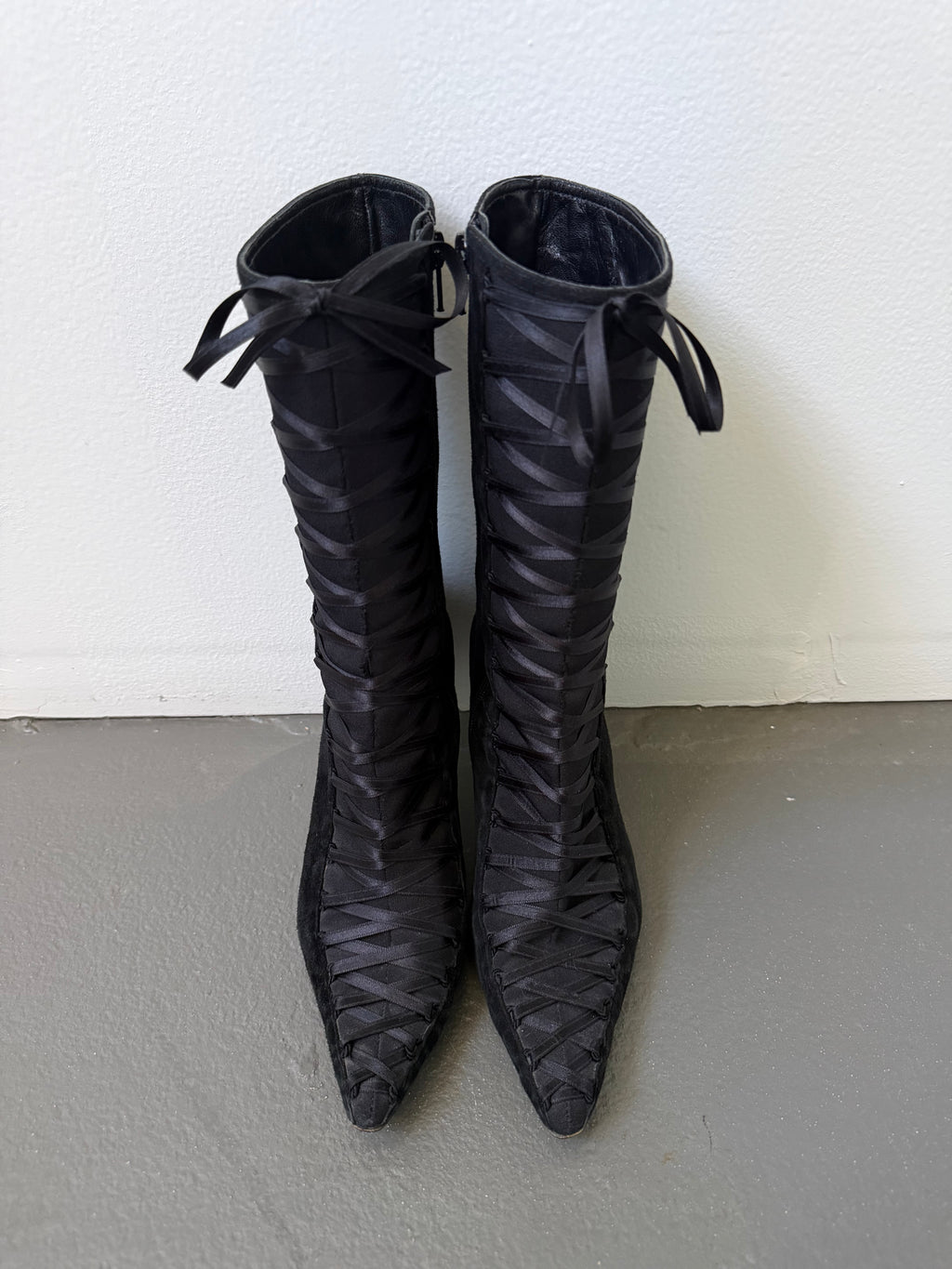 Vintage lace detail boots