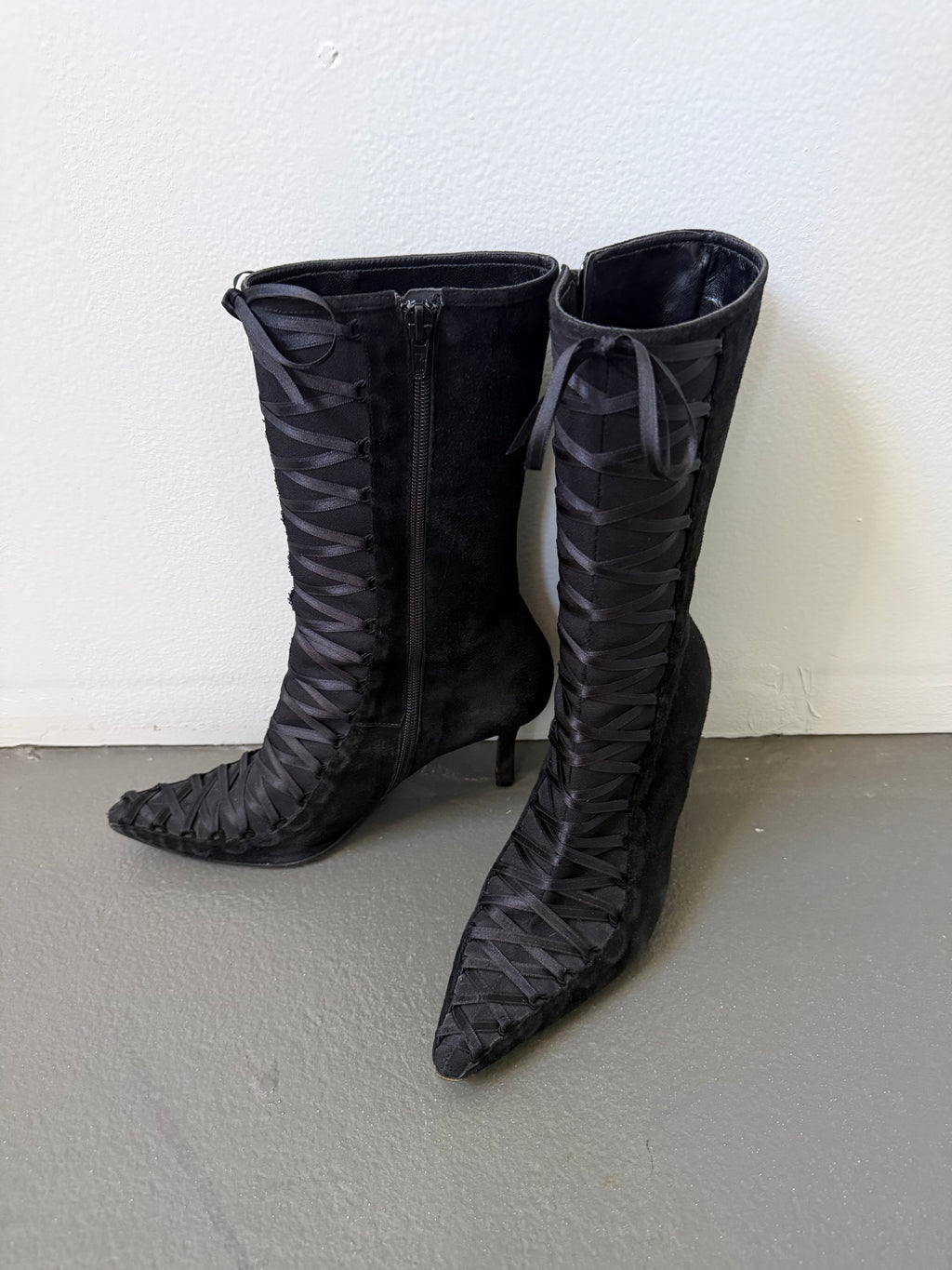 Vintage lace detail boots