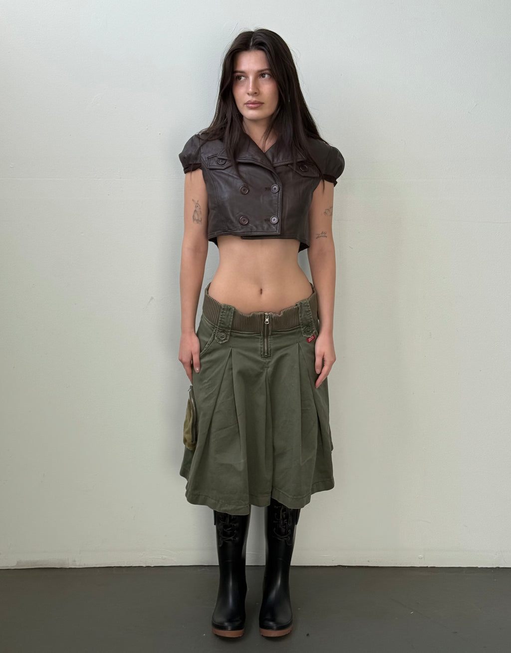 Miss Sixty military midi skirt