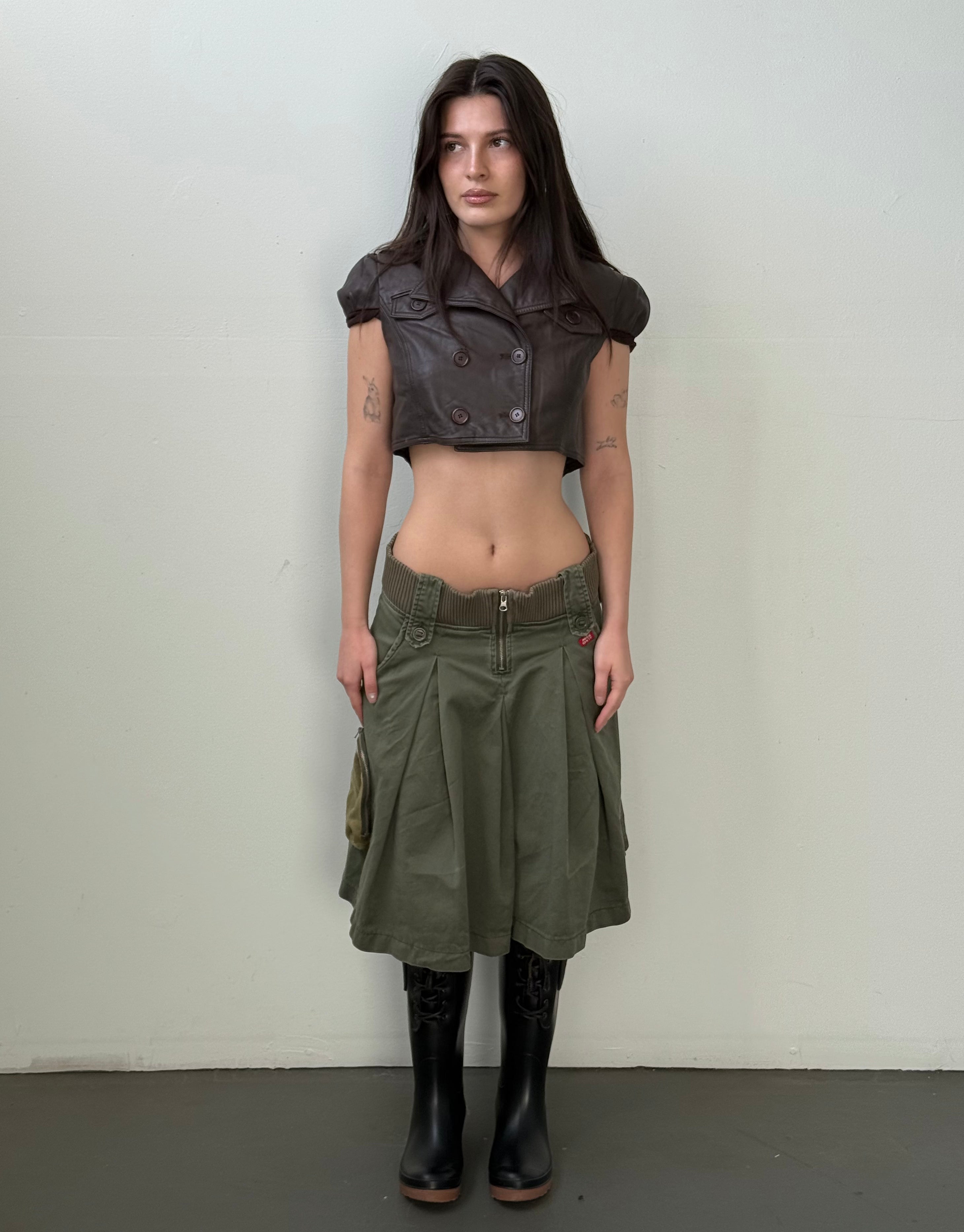 Miss Sixty military midi skirt