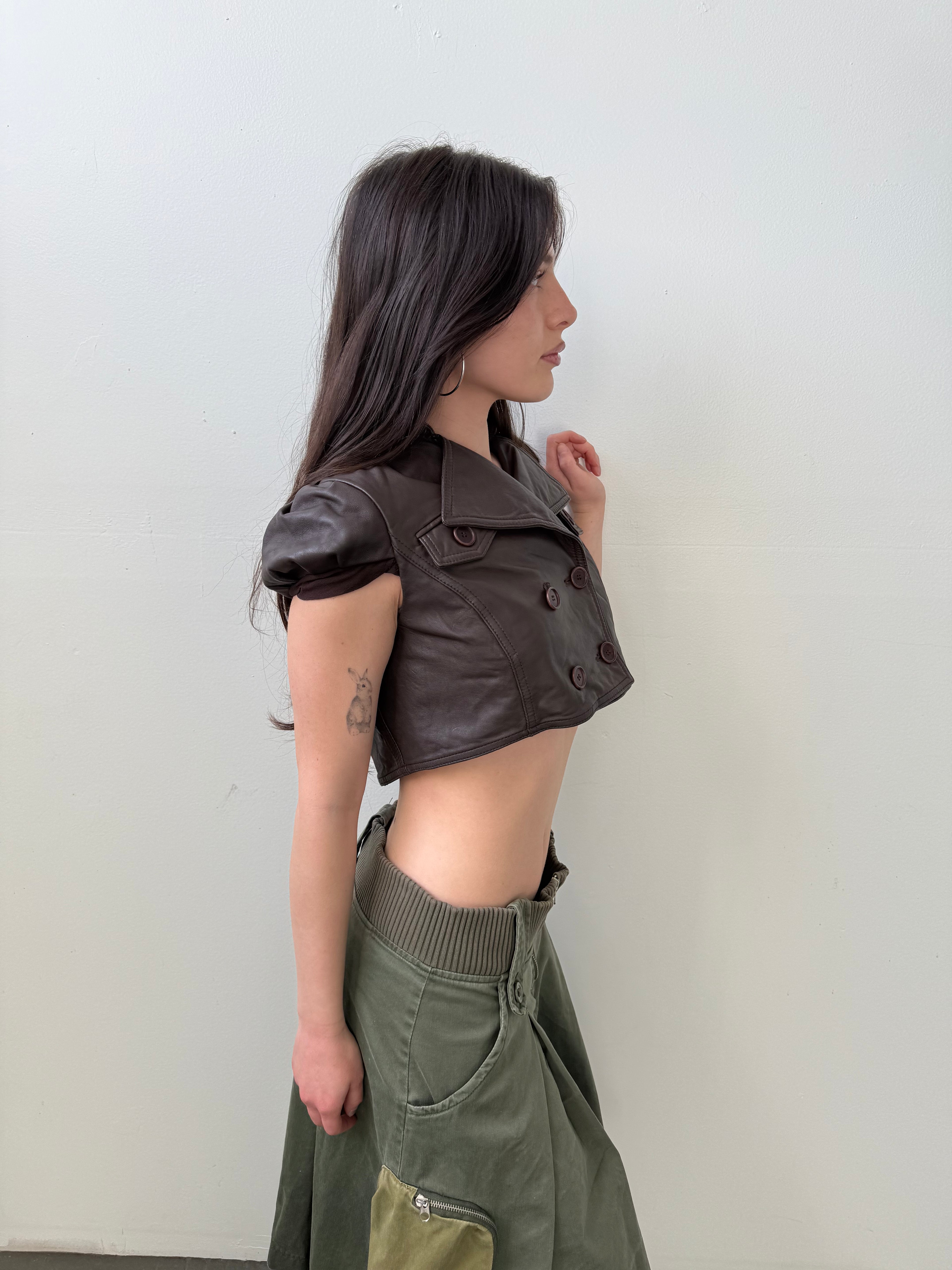 Cropped double breasted top