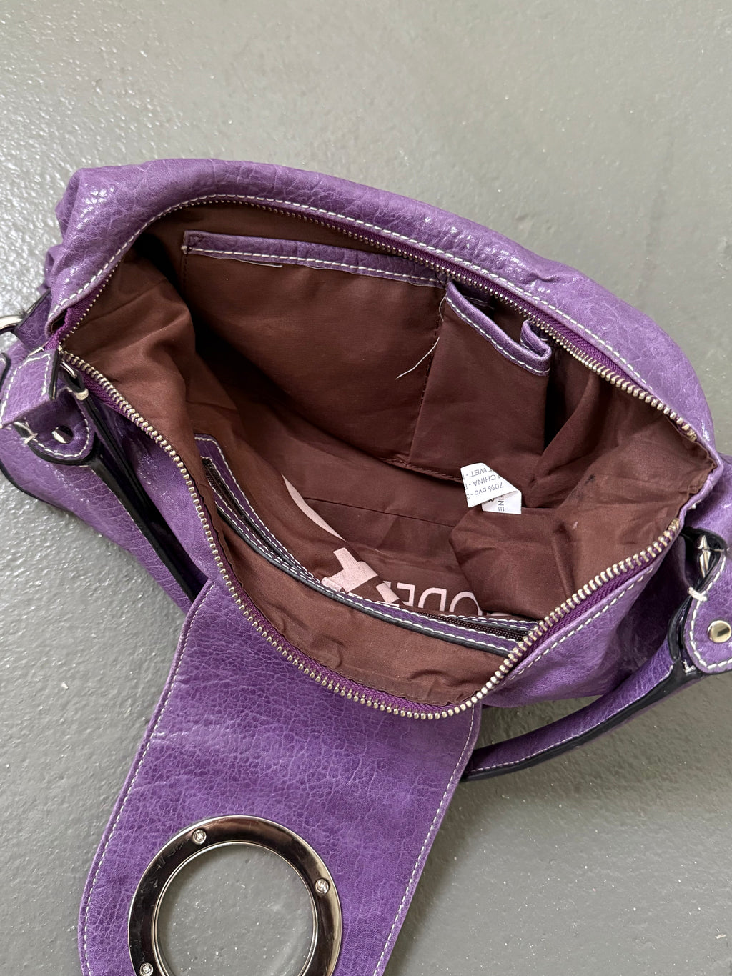 Vintage purple faux leather bag