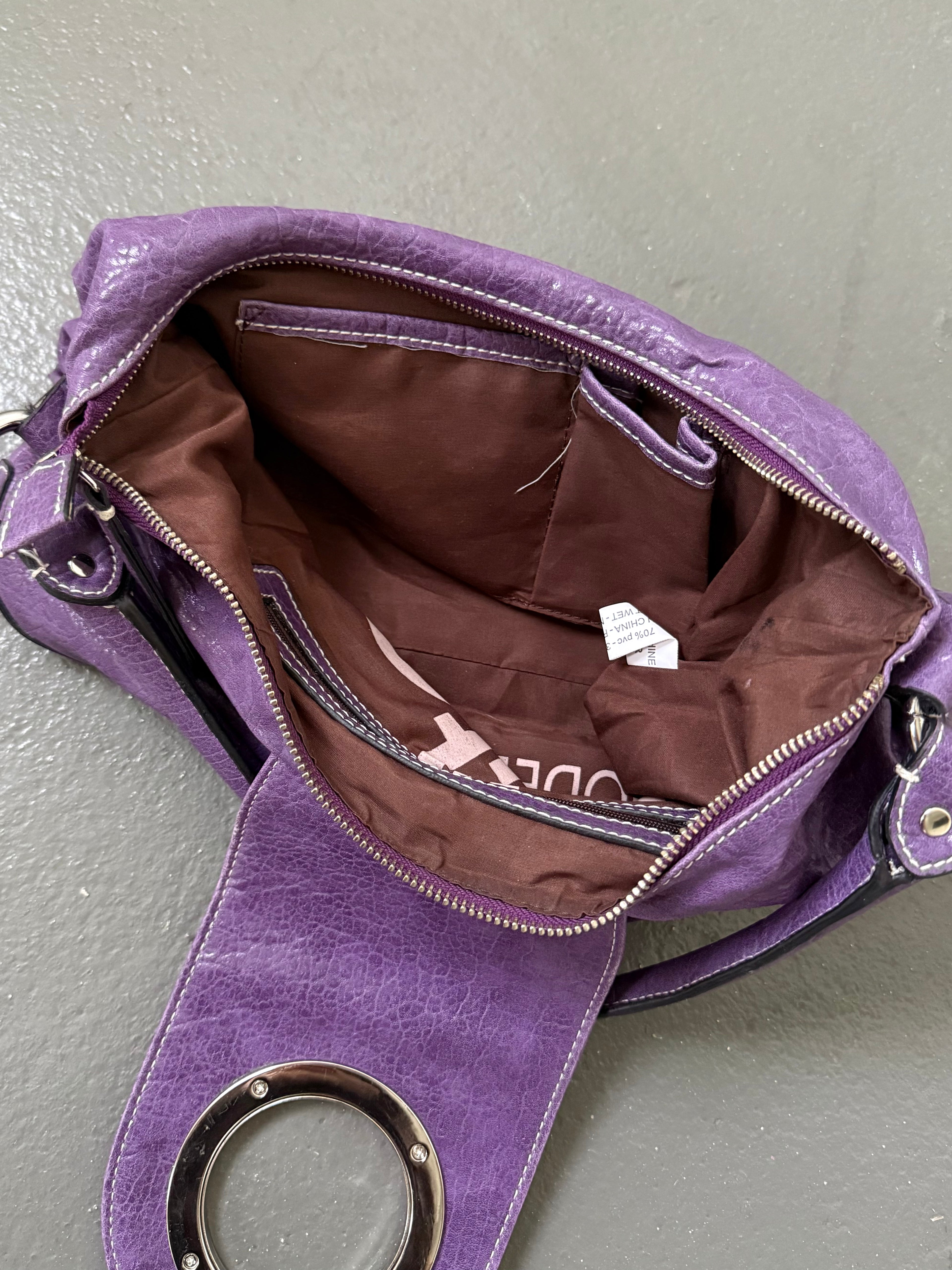 Vintage purple faux leather bag