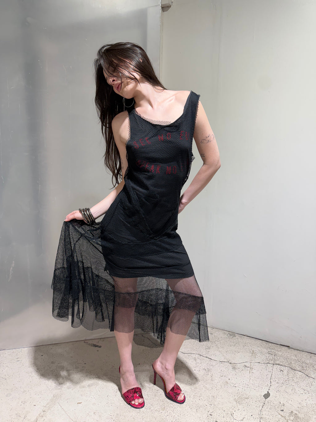 Diesel mesh maxi dress