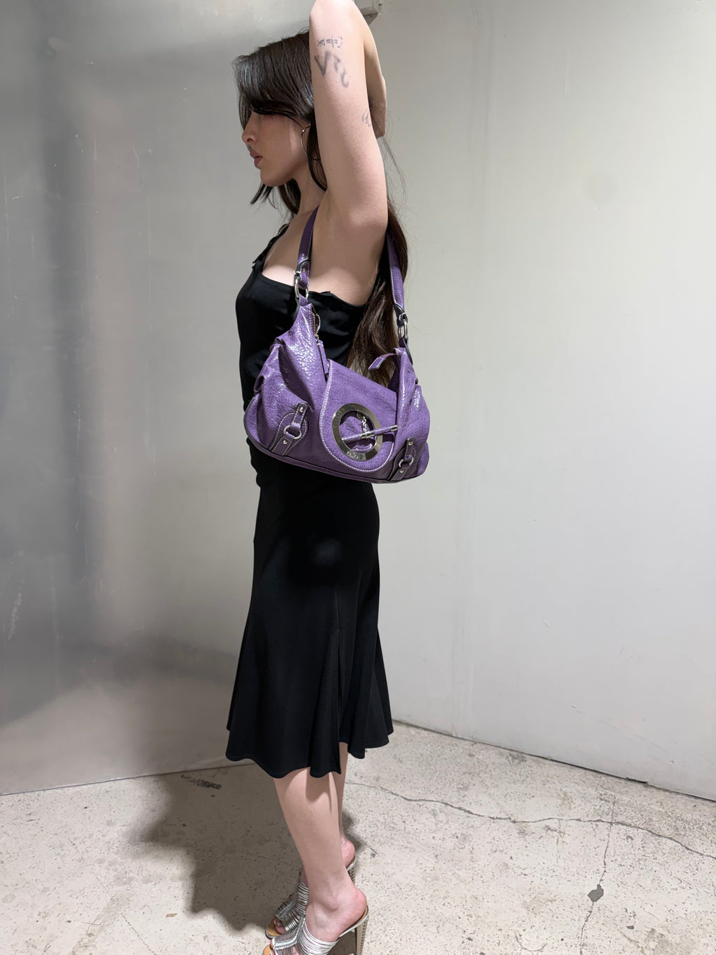 Vintage purple faux leather bag