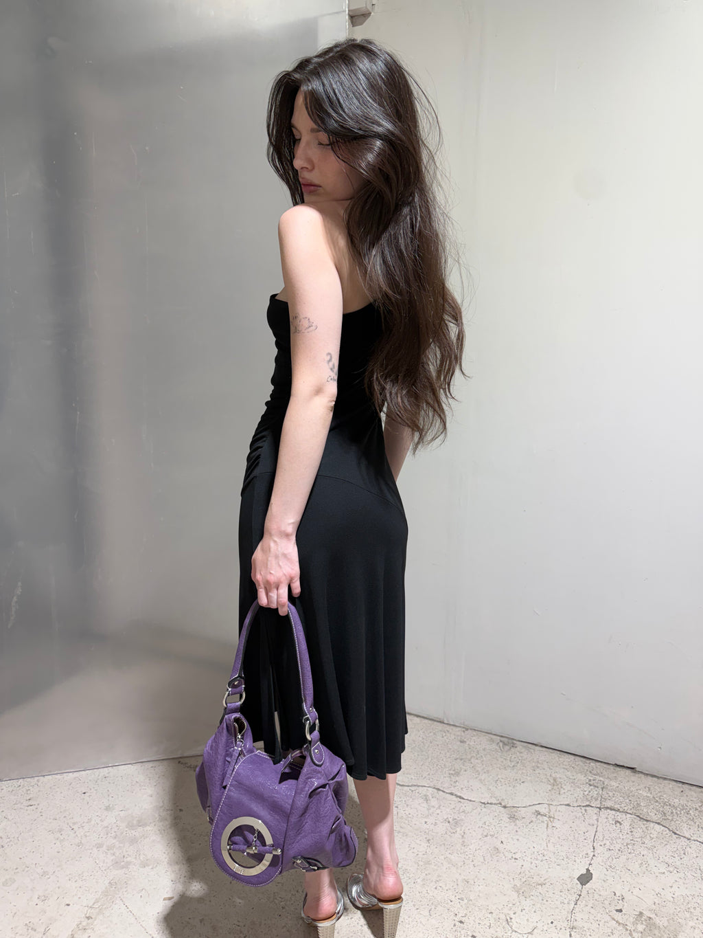 Vintage buckle strap dress
