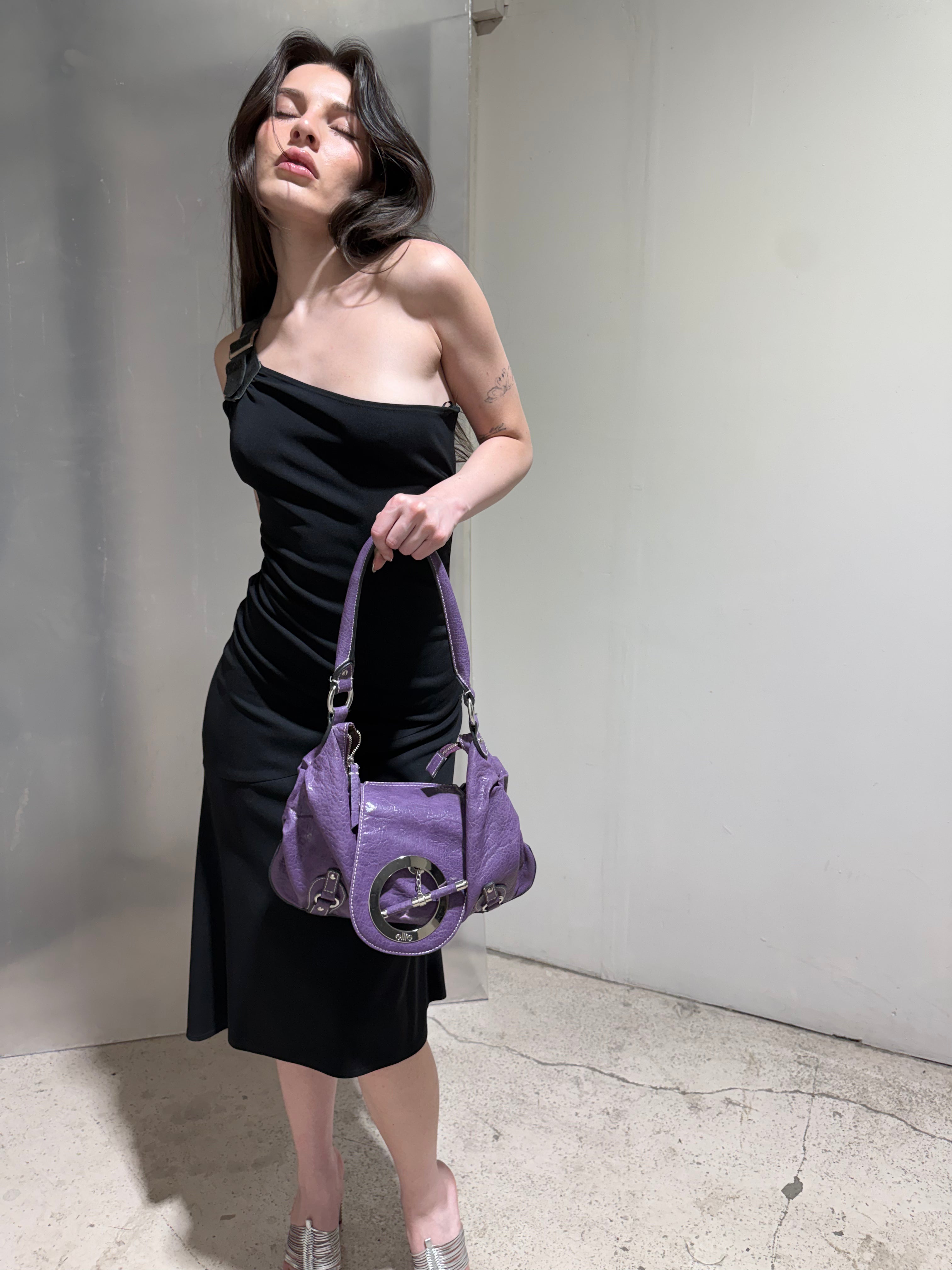 Vintage purple faux leather bag