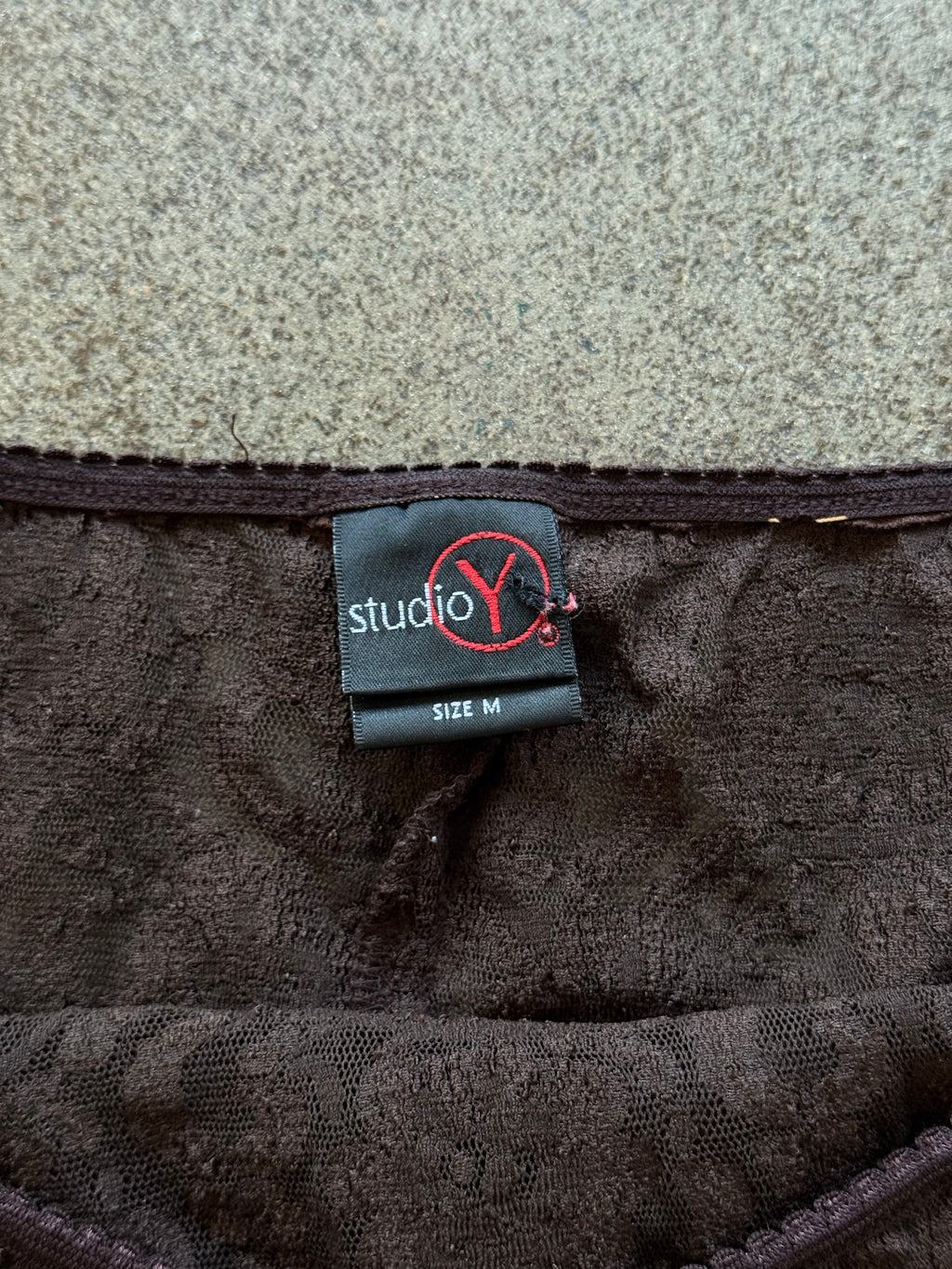 Brown lace micro mini skirt